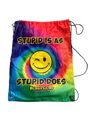 Bubba Gump Restaurant Tie Dye Drawstring Nylon Bag-12.5"x16"-GUC